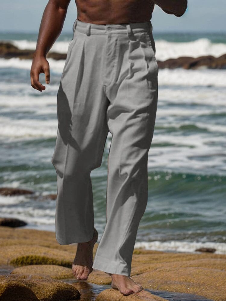 Minimalist Straight Leg Cotton Linen Pants