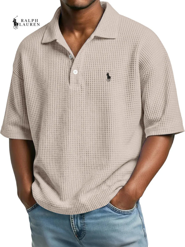 Men’s Premium Waffle Knit Polo Shirt