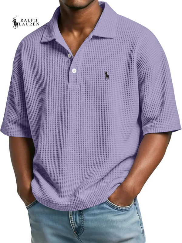 Men’s Premium Waffle Knit Polo Shirt