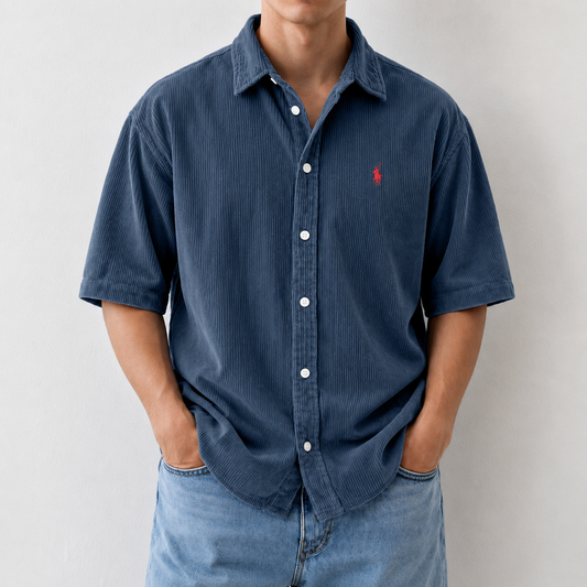 Retro Corduroy Polo Shirt