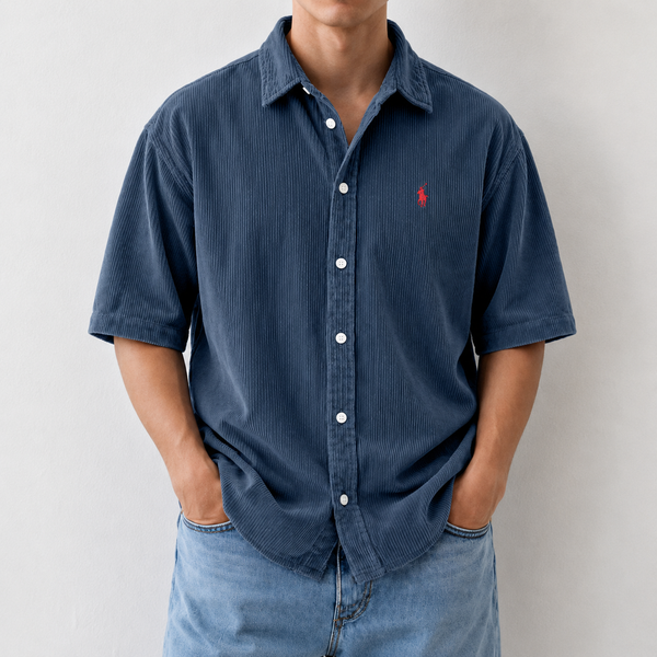 Retro Corduroy Polo Shirt