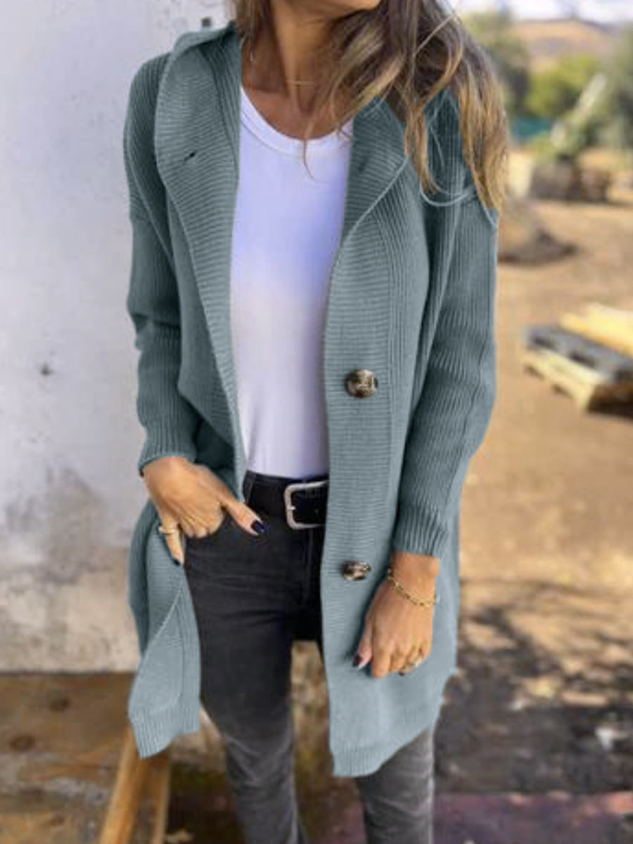 Mareena Soft Knit Long Cardigan – Elegant Warm Everyday Sweater with Pockets