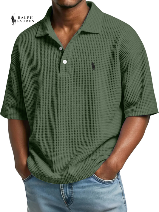 Men’s Premium Waffle Knit Polo Shirt