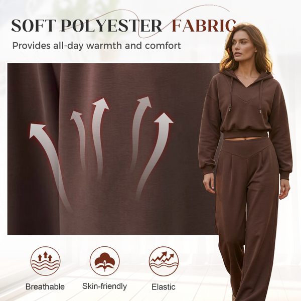 Effortless Chic Cropped Hoodie & Wide-Leg Lounge Set